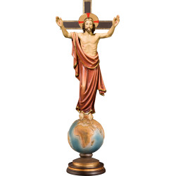 Resurrection of Christ on globe with cross