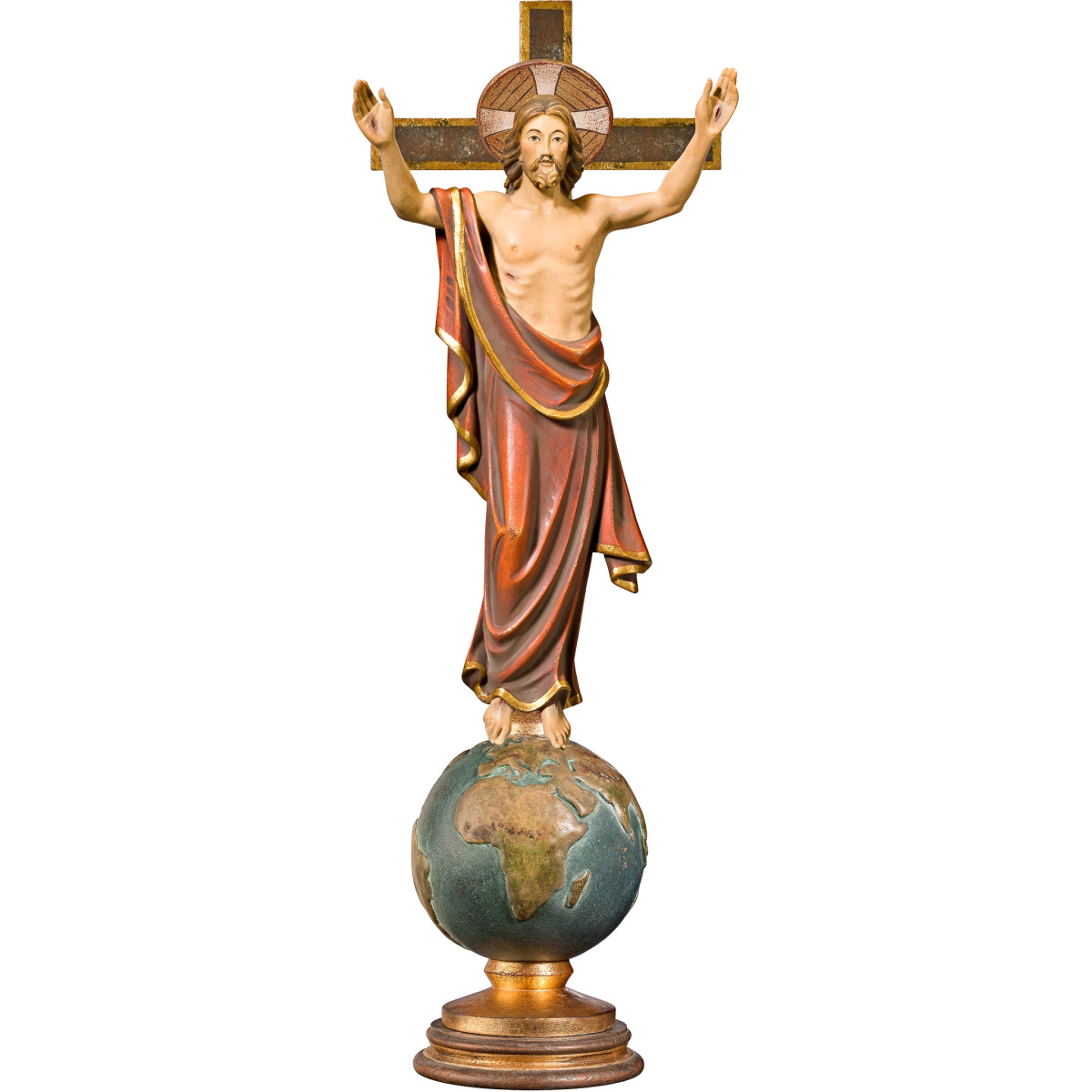 Resurrection of Christ on globe with cross