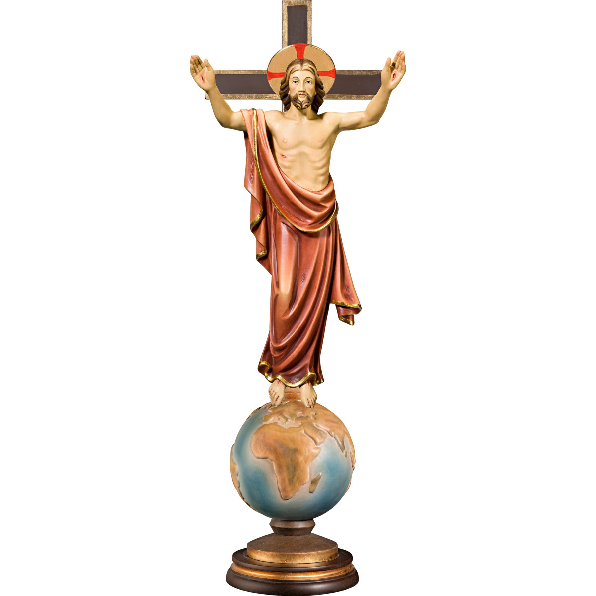 Resurrection of Christ on globe with cross