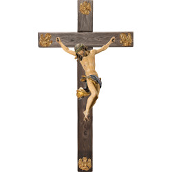 Cristo Barroco en cruz Madera vieja con Evangelistas