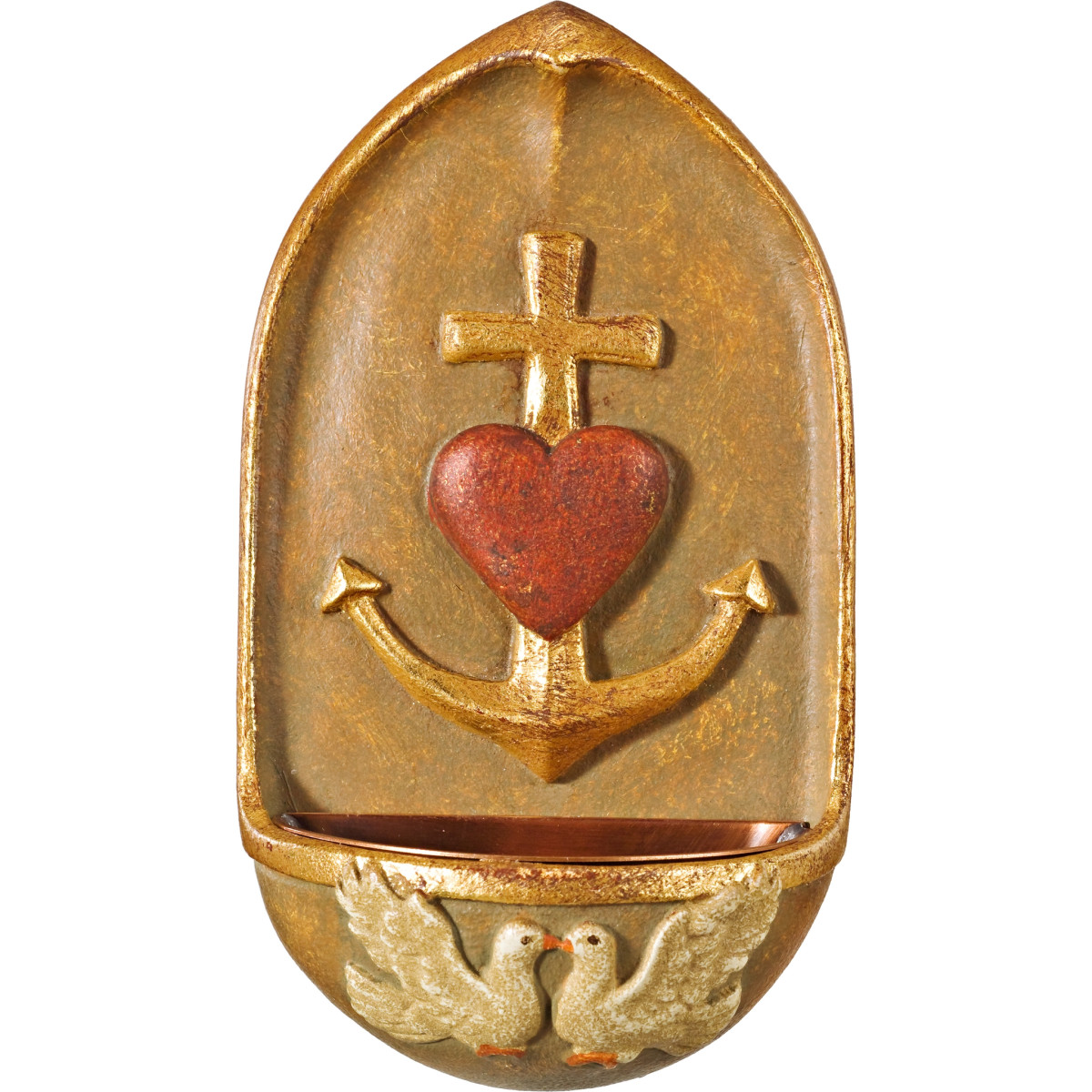Holy water kettle 3 theological virtues (Faith, Hope and Charity)