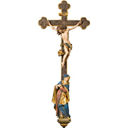 Cristo Barroco em cruz barroca com Maria