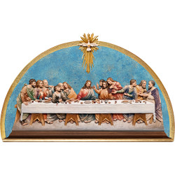 Santa Cena relieve de apoyo con fondo