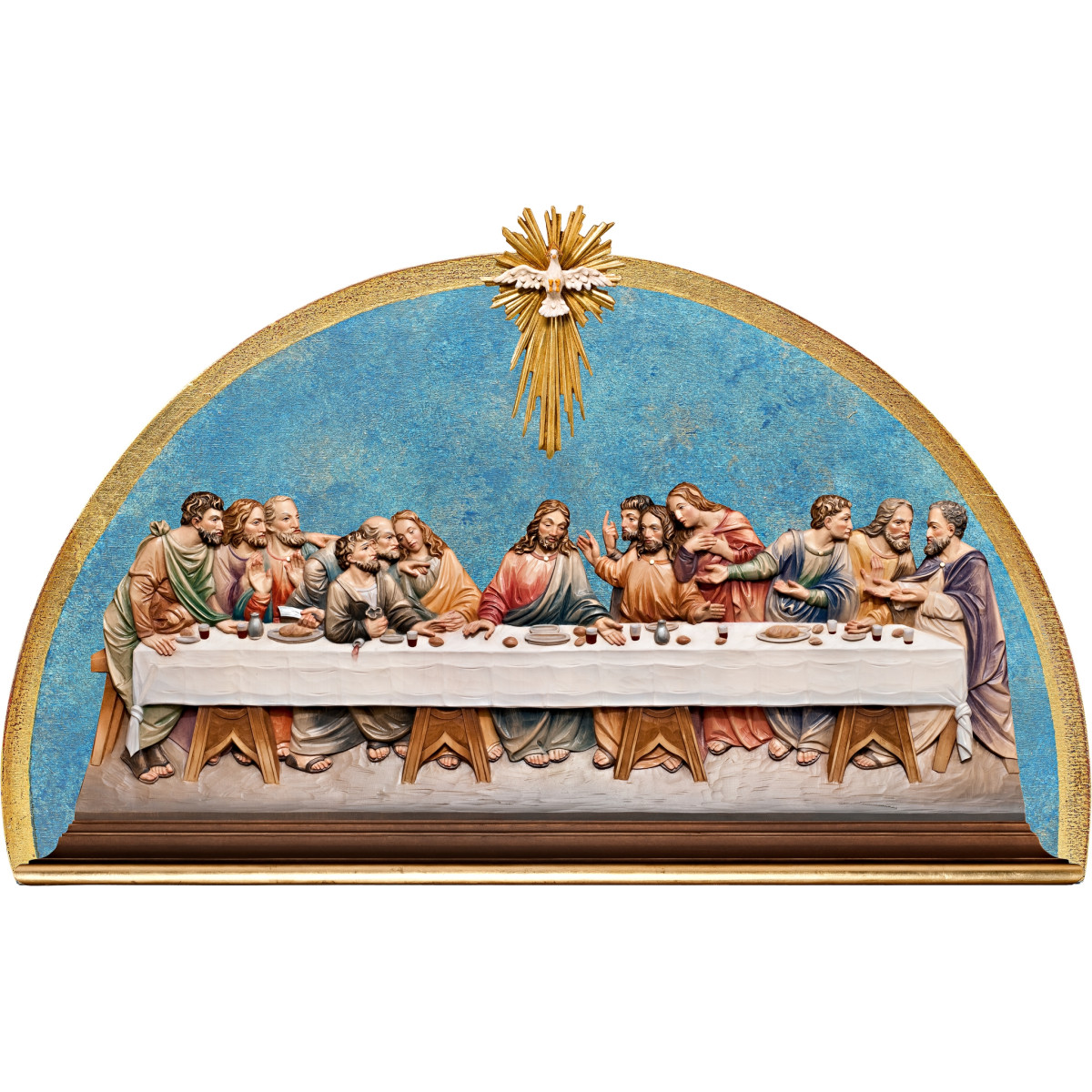 Santa Cena relieve de apoyo con fondo