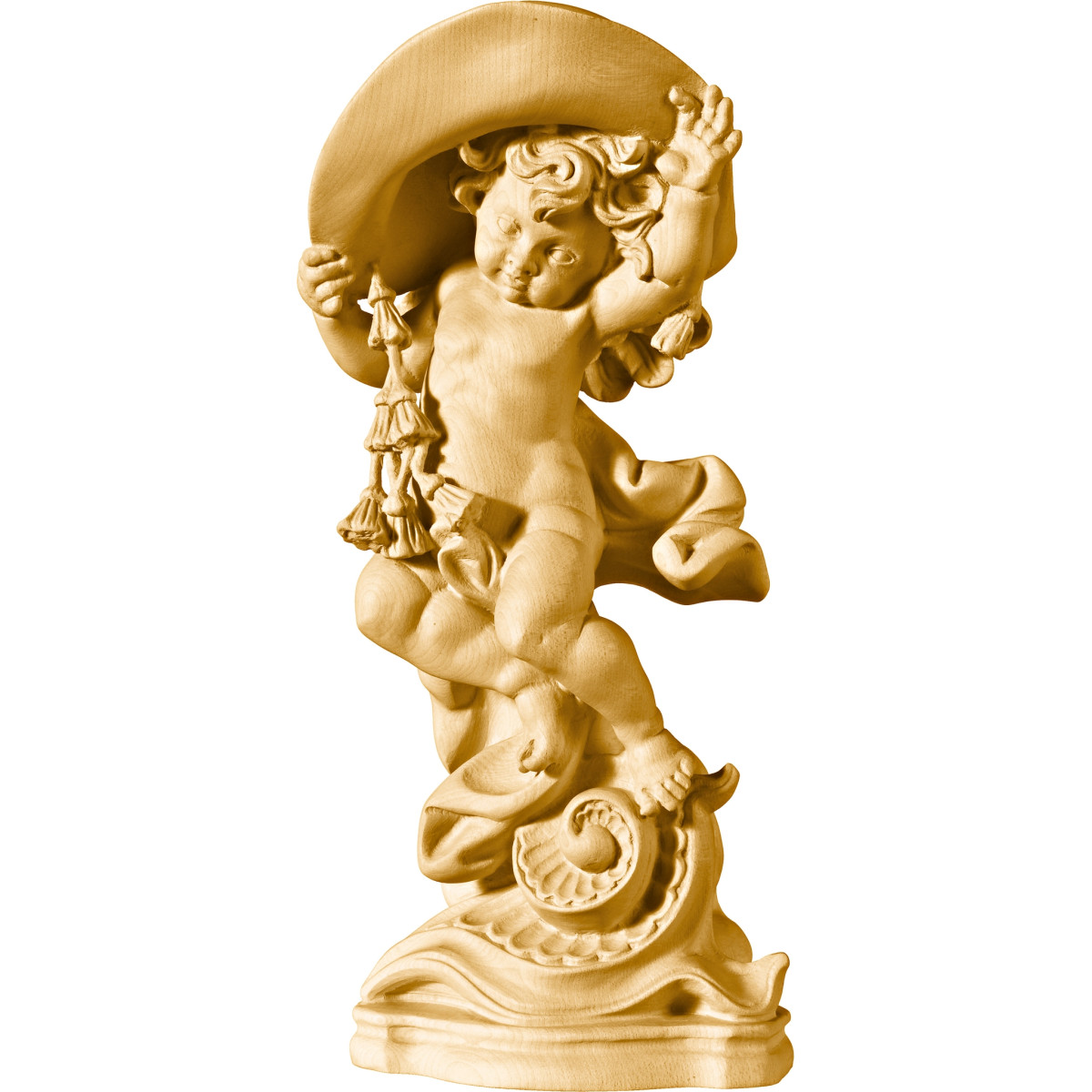 Anjo cardeal em pedestal