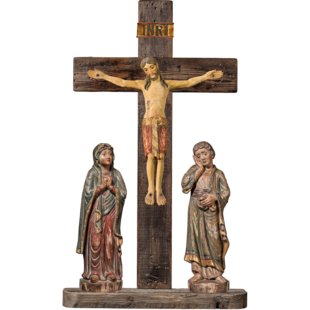 Romanesque Crucifixion Wood Carving | Bergland