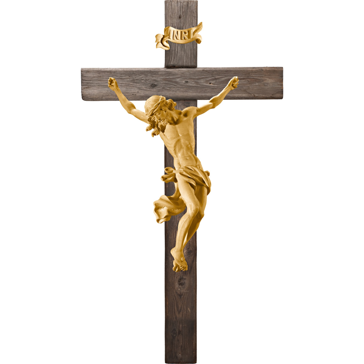 Corpus Baroque on cross Old wood
