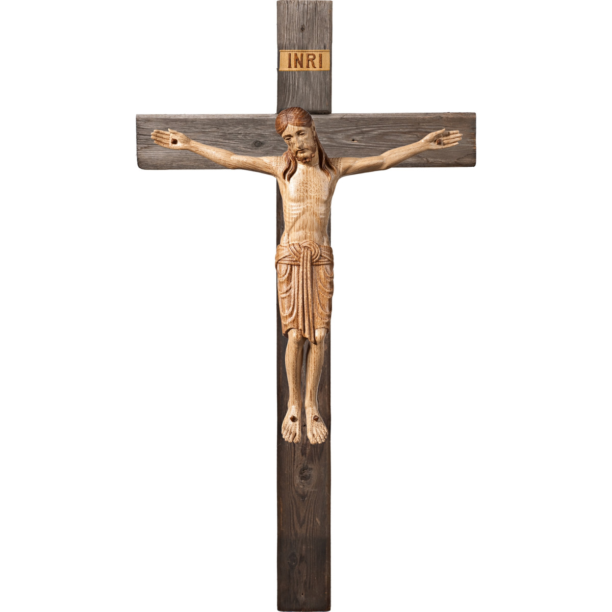 Corpus Romanic on cross Old wood