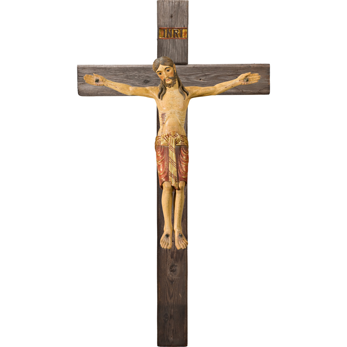 Corpus Romanic on cross Old wood