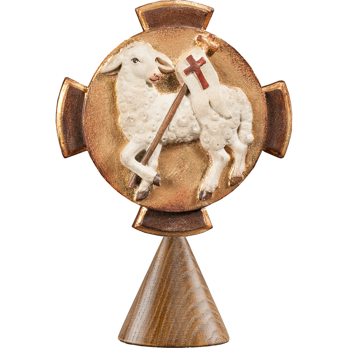 Agnus Dei sobre peana en forma de cono