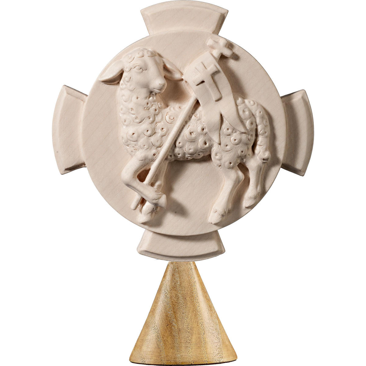 Agnus Dei sobre peana en forma de cono
