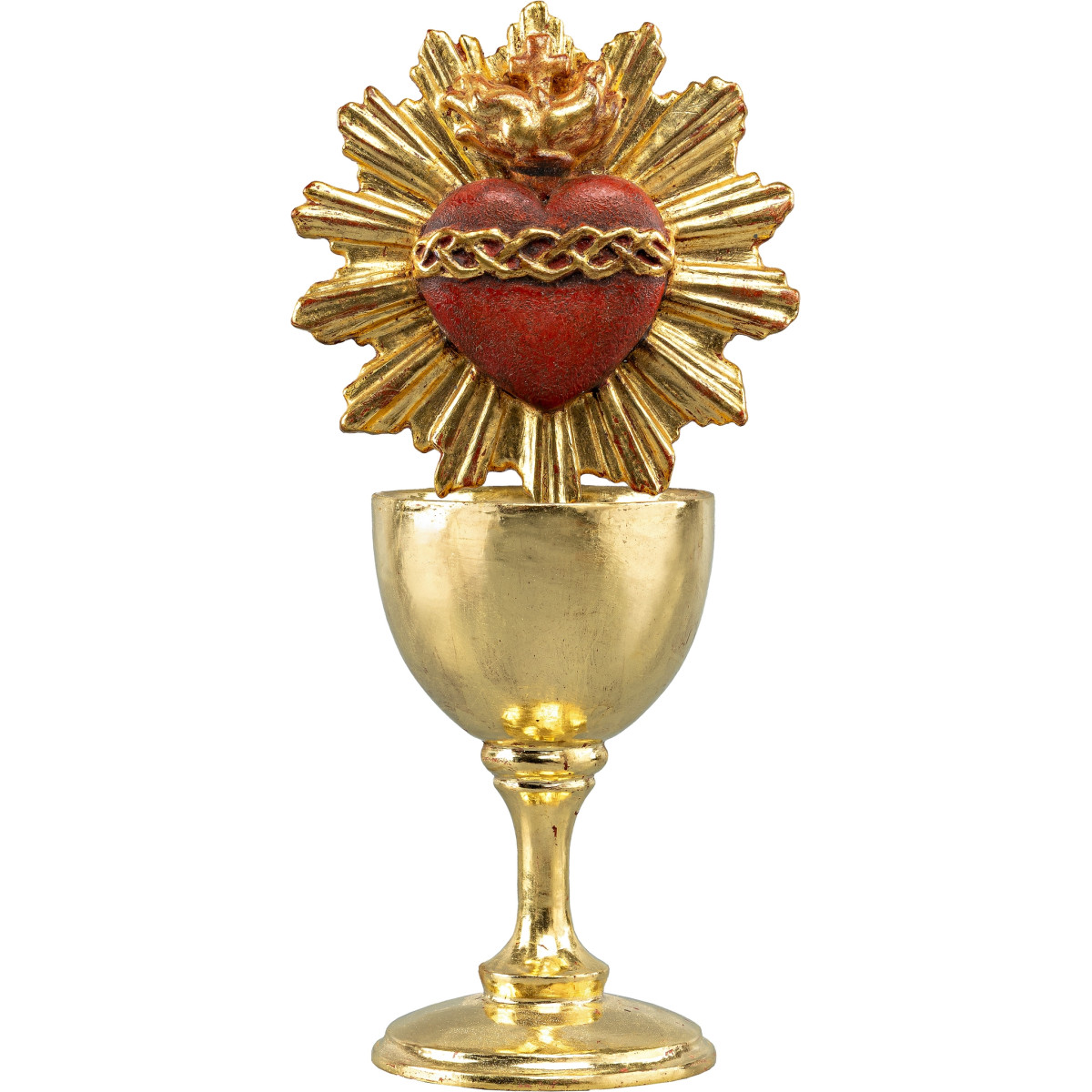Kelch aus Holz mit Jesus Herz mit Gloriose