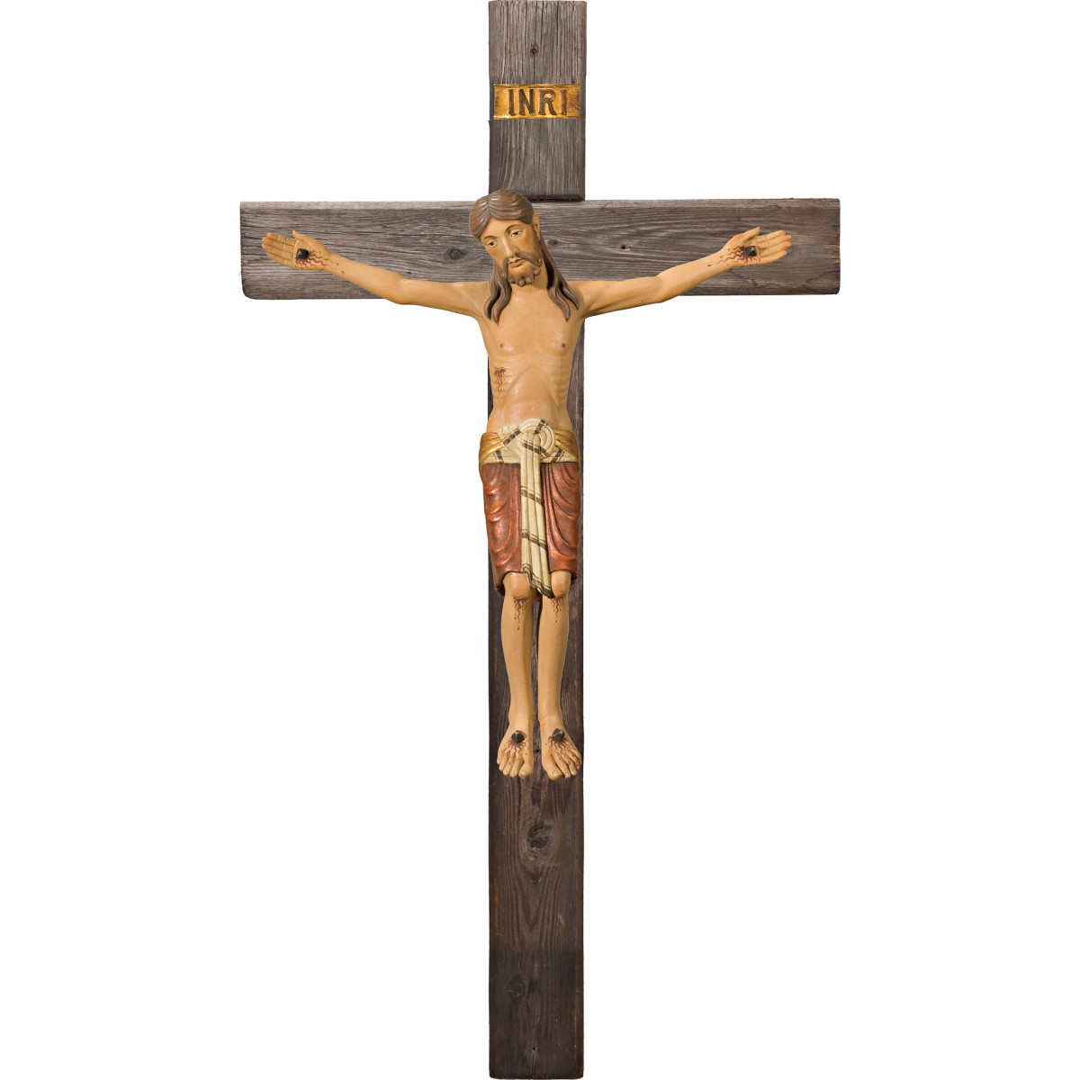 Corpus Romanic on cross Old wood