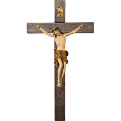 Cristo Pisa em cruz Madeira velha
