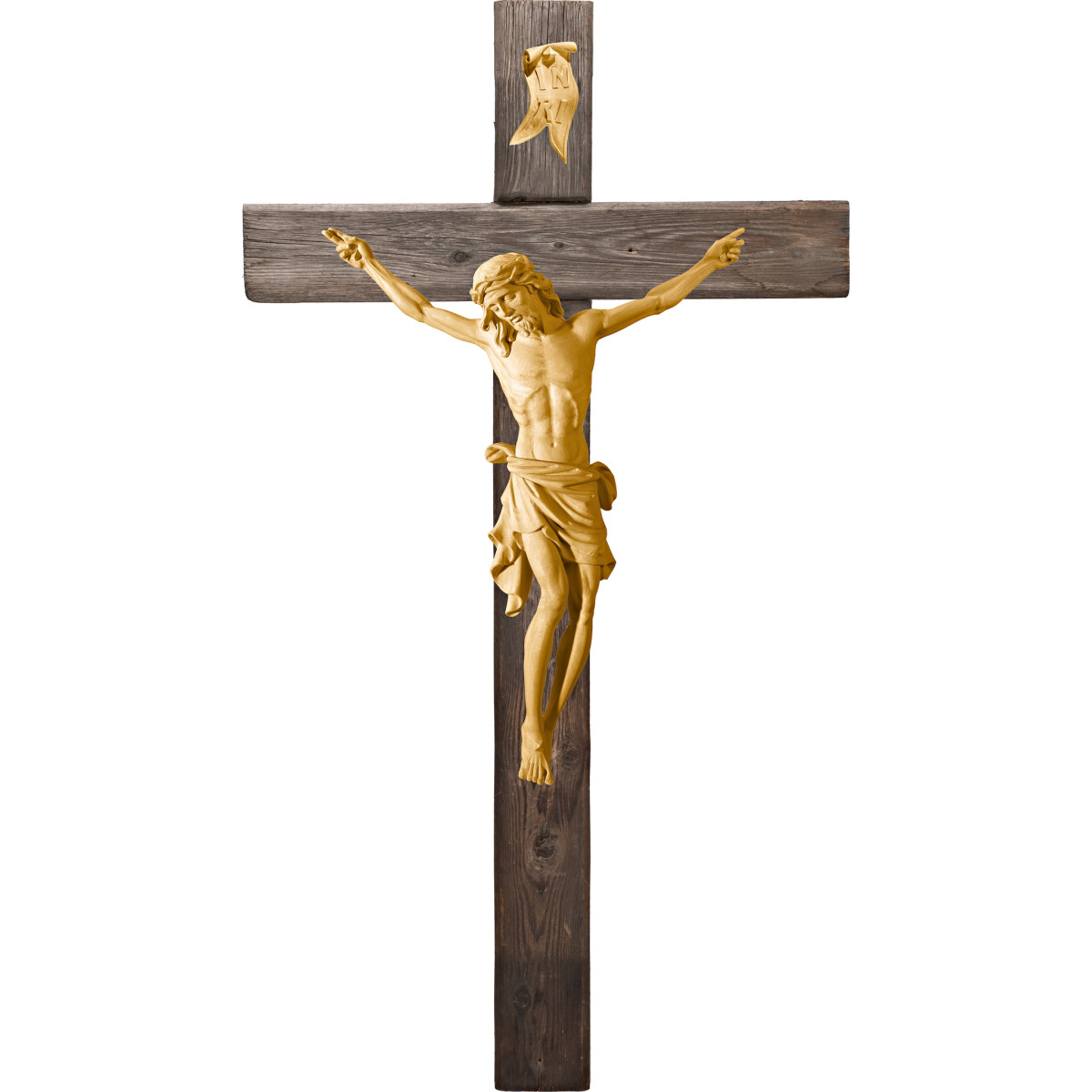 Cristo Pisa en cruz Madera vieja