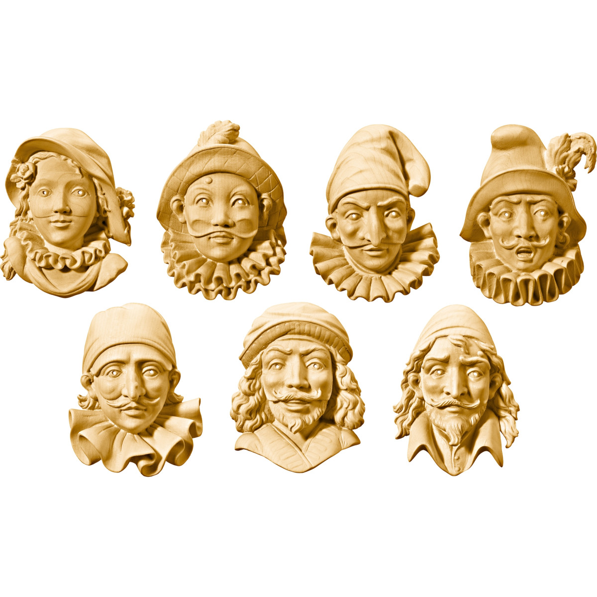 Commedia dell’Arte Masken aus Holz | Bergland