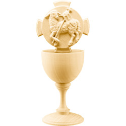 Cálice de madeira com Agnus Dei