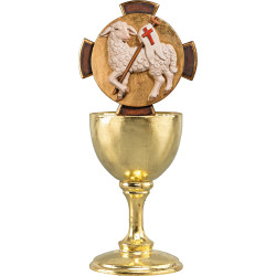 Cálice de madeira com Agnus Dei
