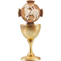 Wooden chalice with Agnus Dei