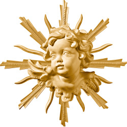 Cabeça de anjo com resplendor direita