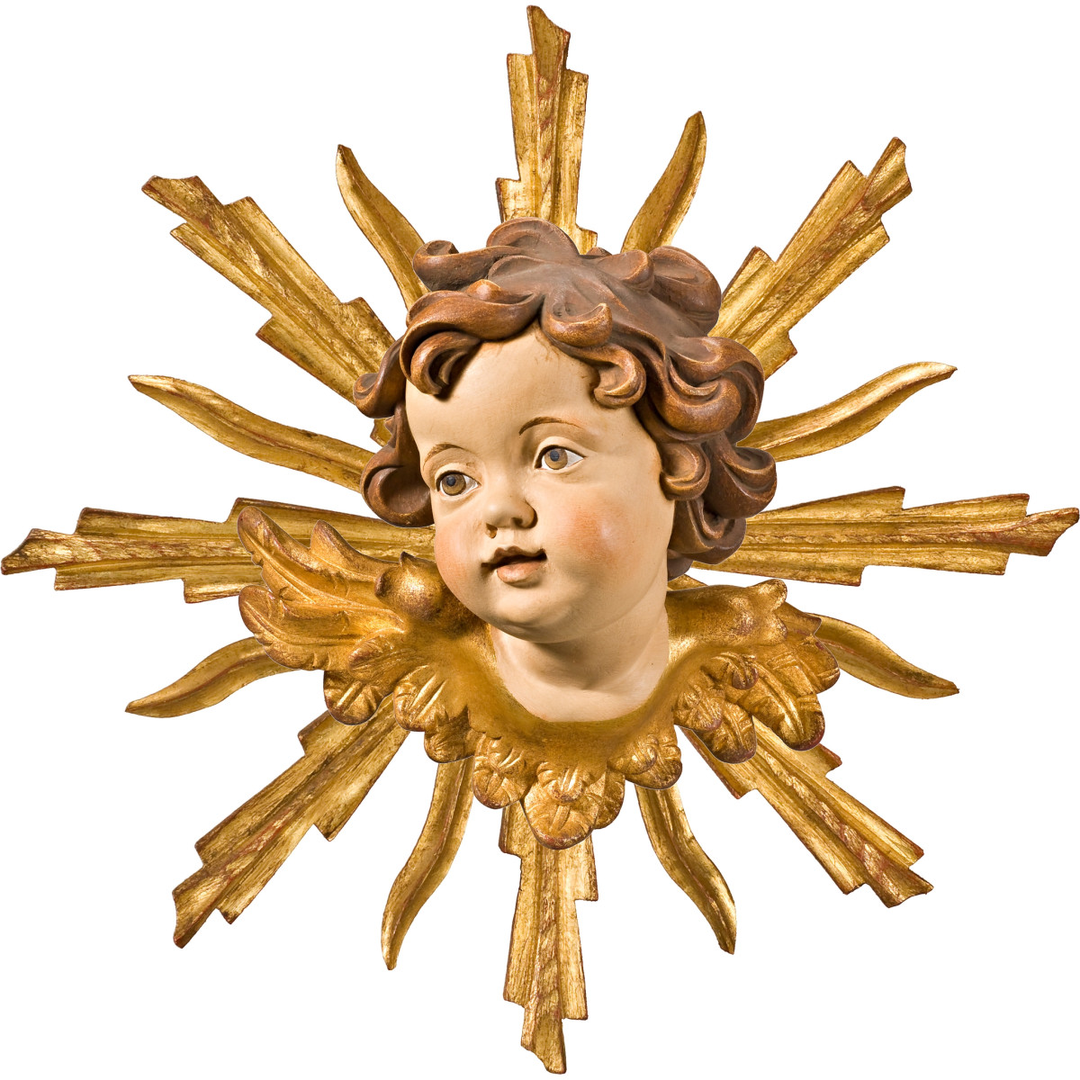 Cabeça de anjo com resplendor direita