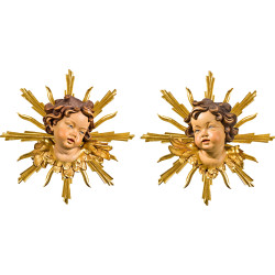Casal cabeças de anjos com resplendor