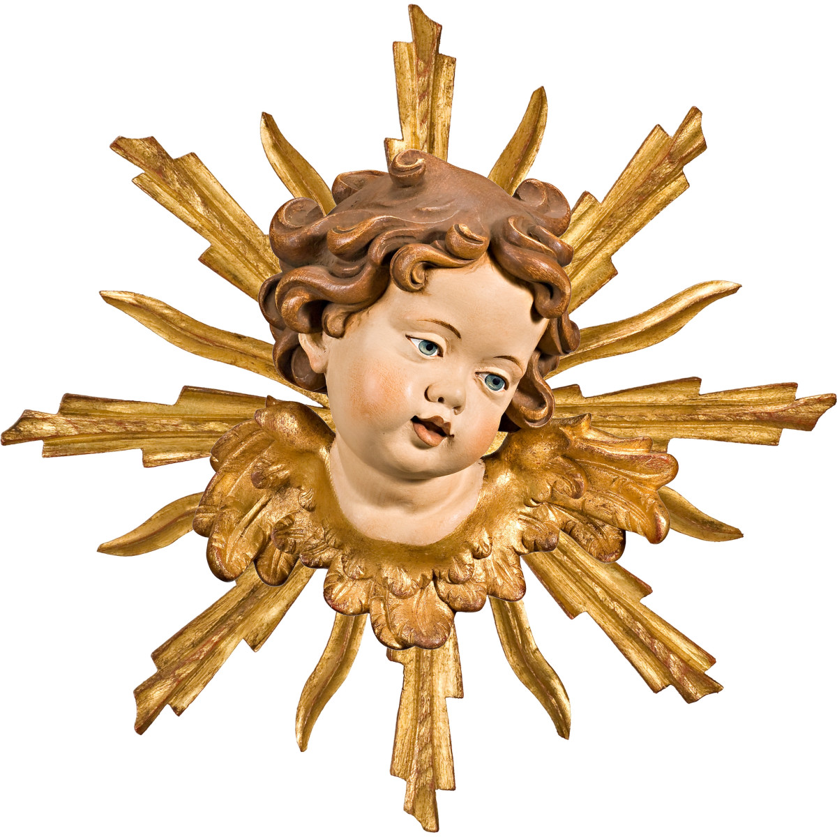 Cabeça de anjo com resplendor esquerda