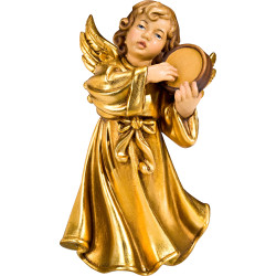 Anjo Sinfonia com pandeireta em madeira | Bergland