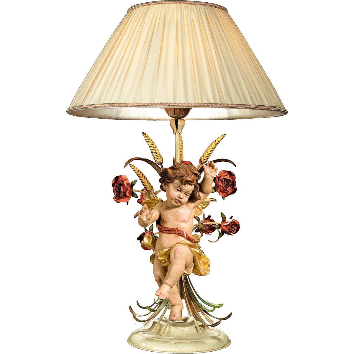 Lampada con rose e Putto Bergland sinistro