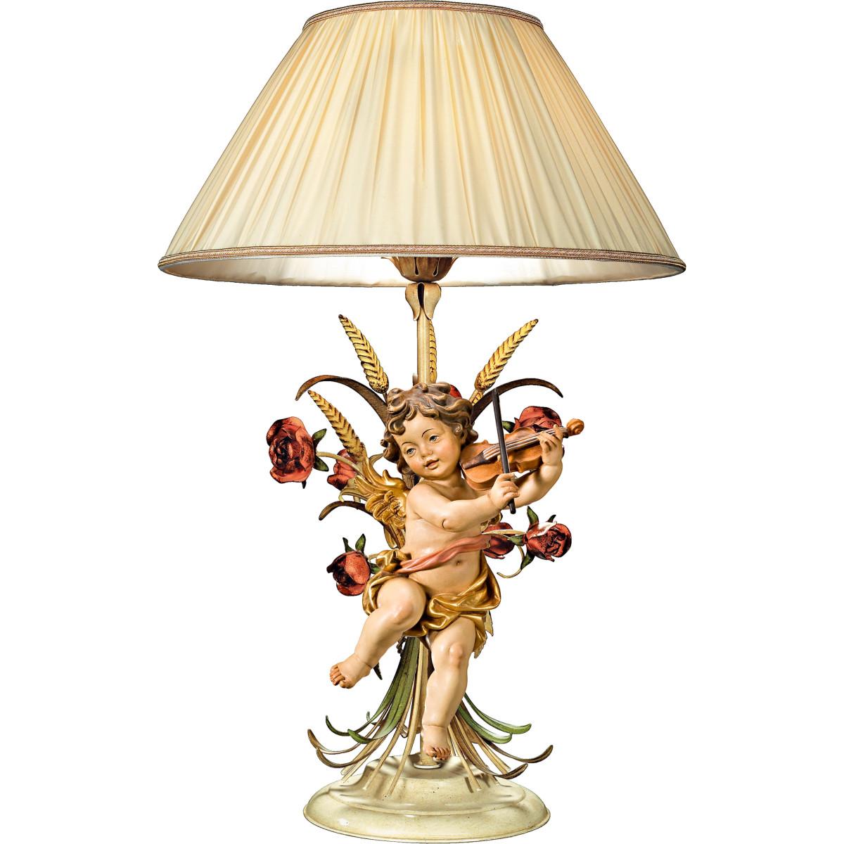 Table lamp with roses and Berglandputto with violin