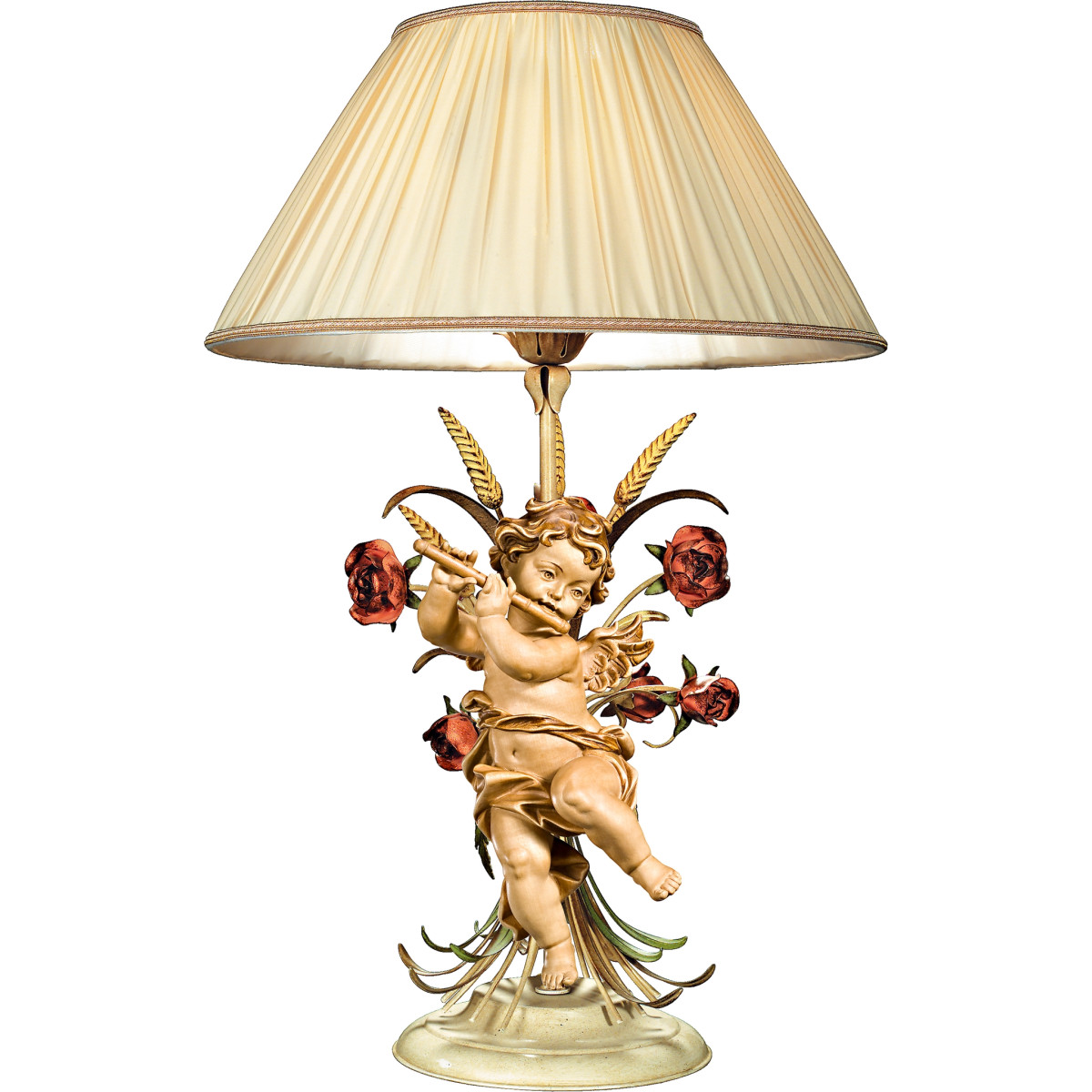 Table lamp with roses and Berglandputto with flute