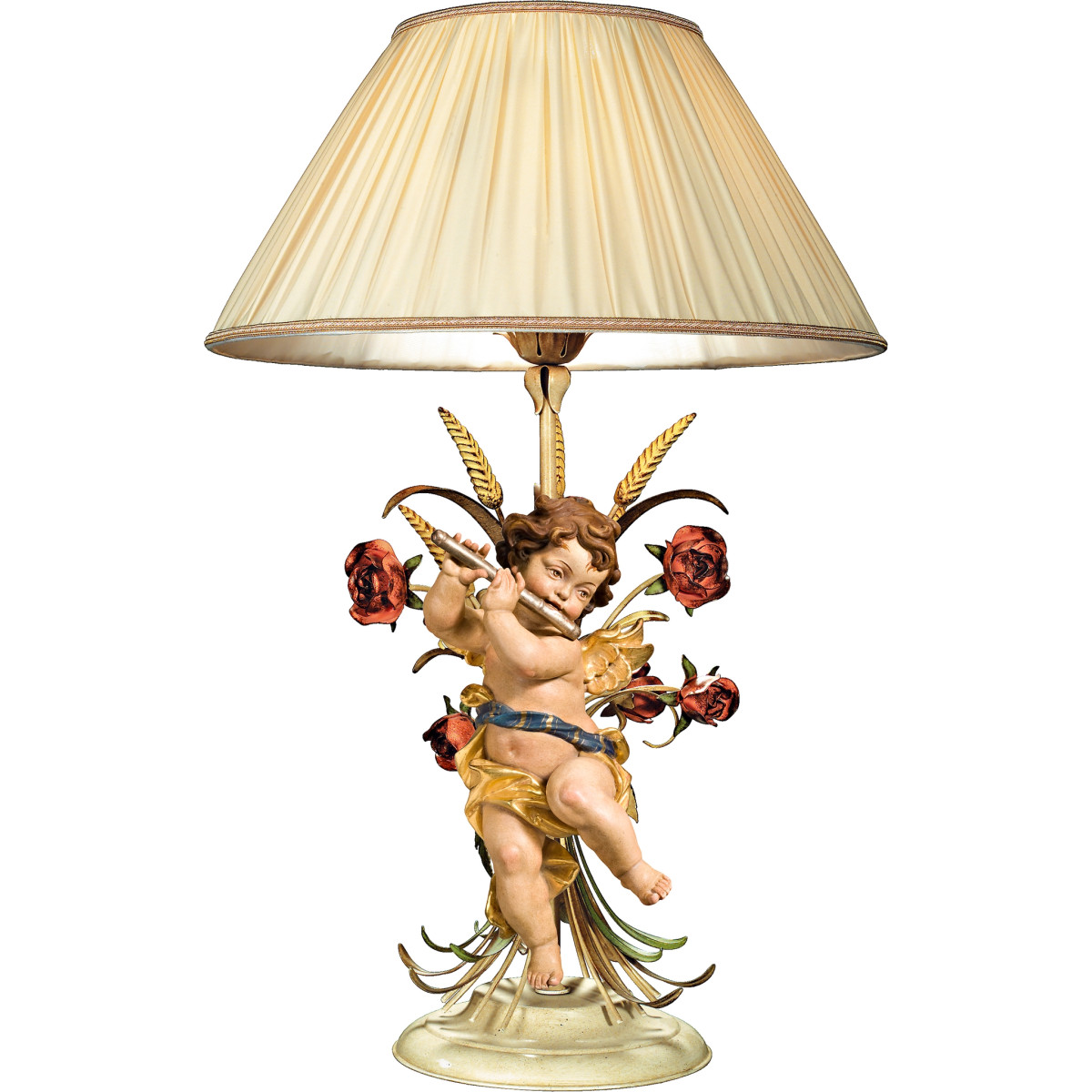 Table lamp with roses and Berglandputto with flute