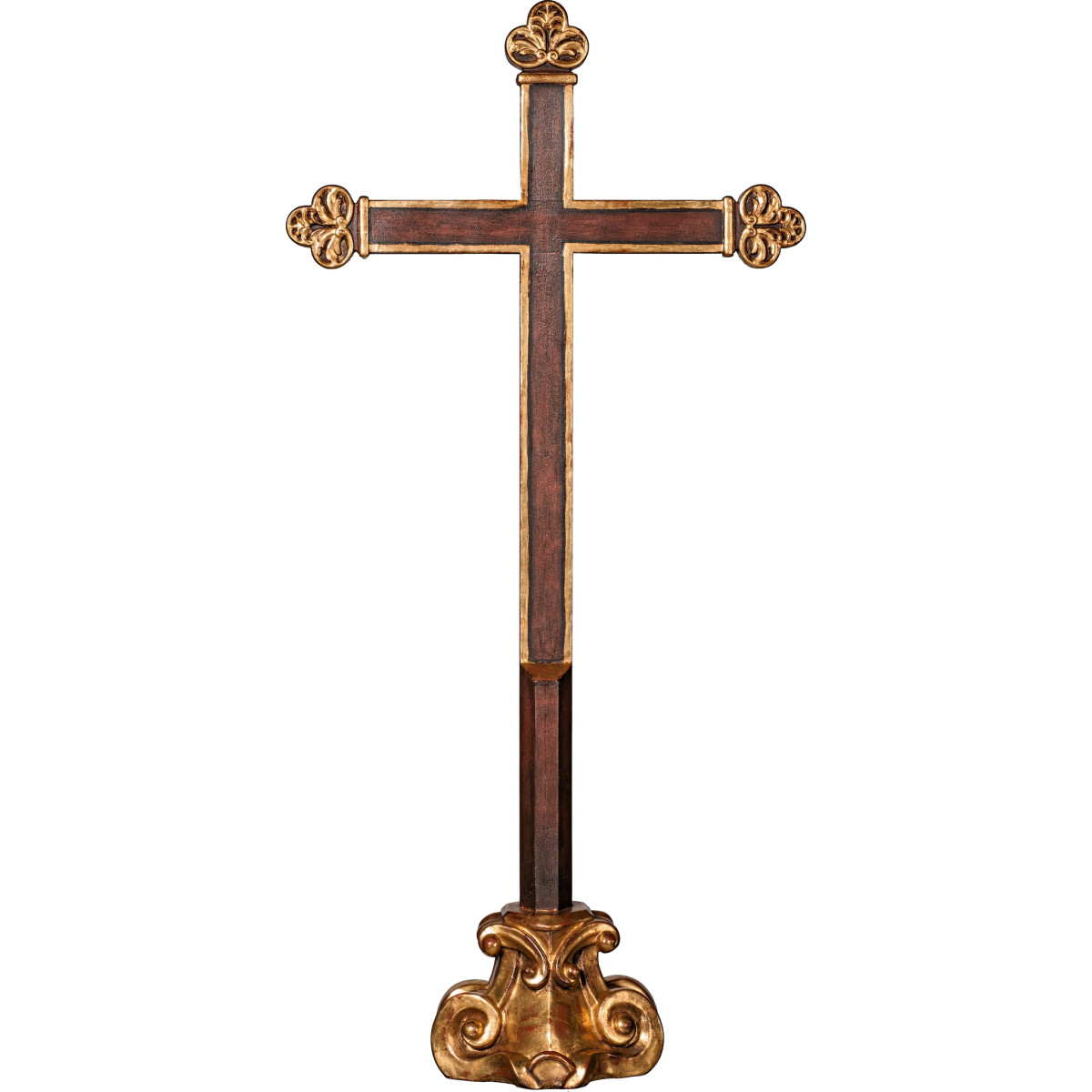 Cross baroque on pedestal
