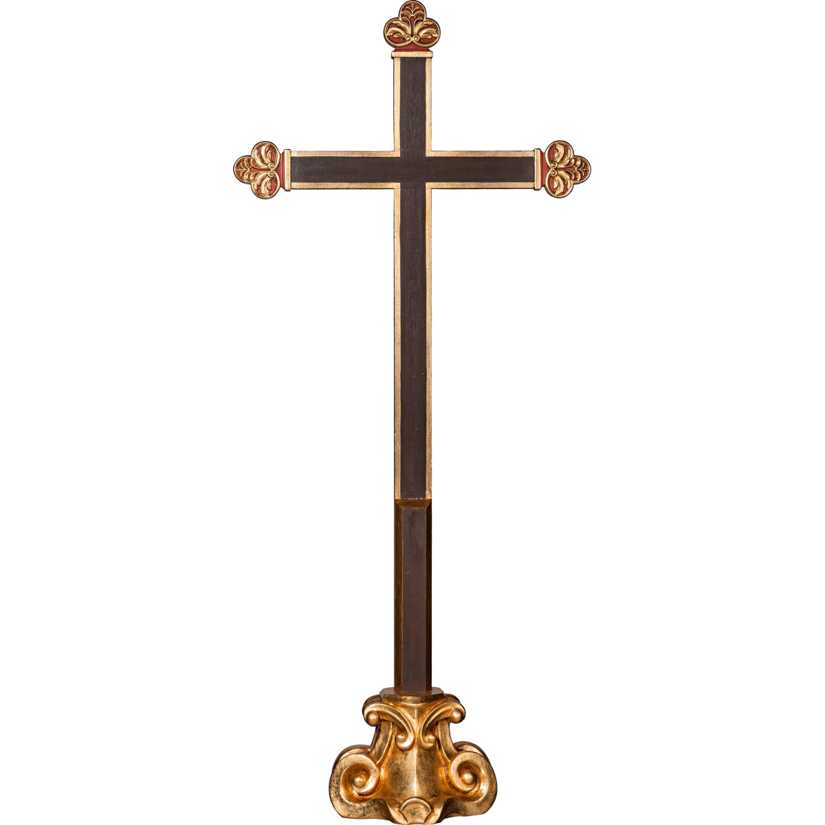 Cross baroque on pedestal