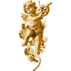 Anjo Bergland com violino com rosas