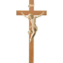 Cristo Barroco en cruz de roble simple ancha