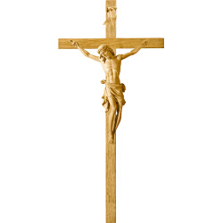 Cristo Pisa em cruz de carvalho