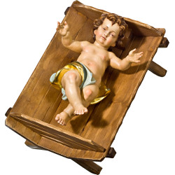 Jesus Child in simple cradle