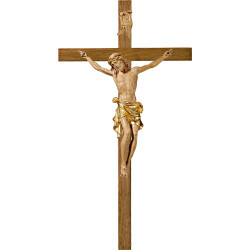 Cristo Pisa em cruz de carvalho