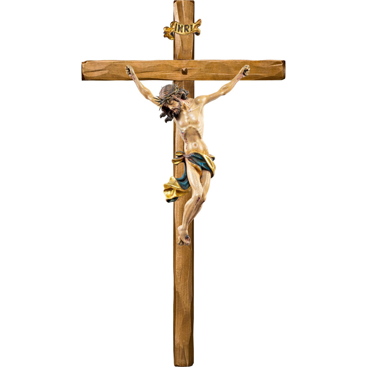 Corpus Baroque with thorns on straight cross