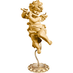 Anjo Bergland com flauta em pedestal