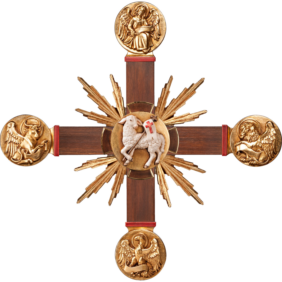 Cross with Evangelists, Easter Lamb and rays