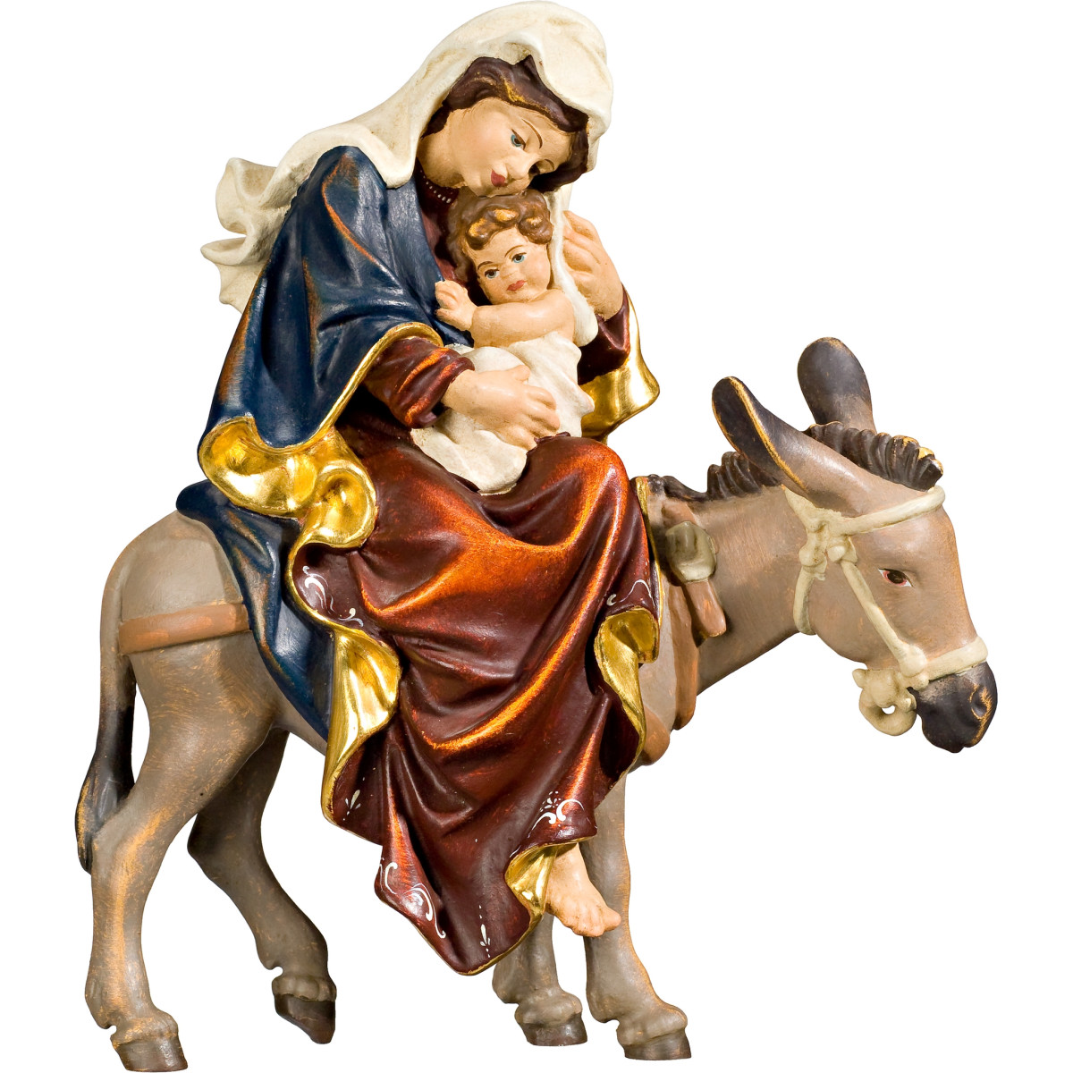 Maria su asinello per fuga in Egitto