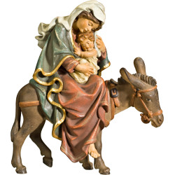 Mary on donkey for flight to Egypt