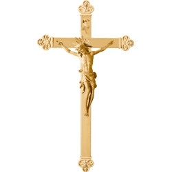 Cristo Pisa en cruz barroca