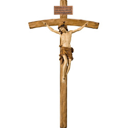 Corpus Pisa on bent cross with Titulus Crucis in hebrew - latin - greek