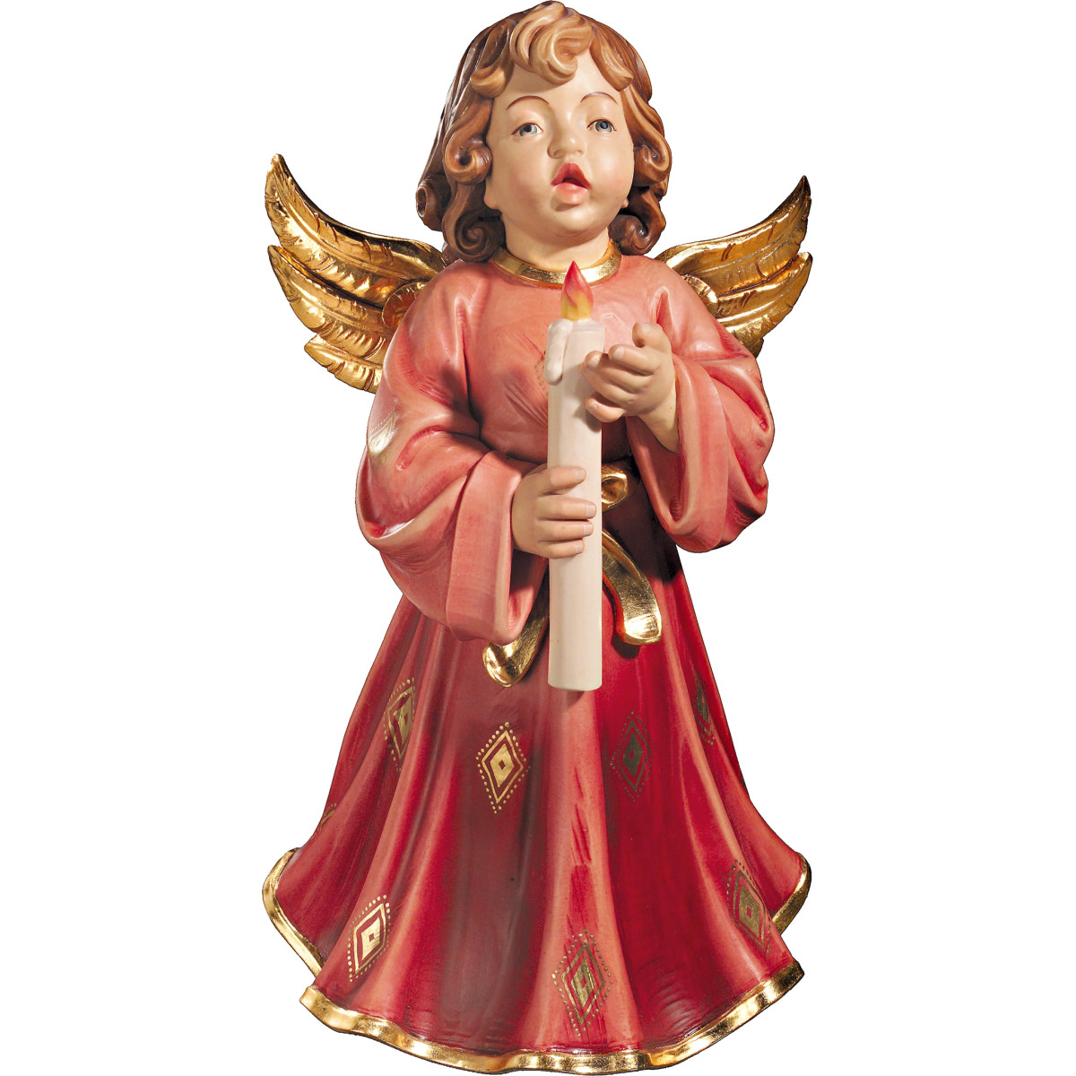 Anjo Sinfonia com vela em madeira | Bergland