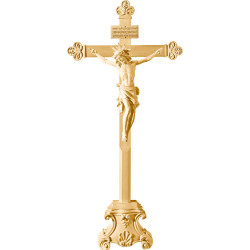 Corpus Pisa on cross baroque on pedestal with Titulus Crucis in hebrew - latin - greek