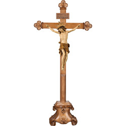 Corpus Pisa on cross baroque on pedestal with Titulus Crucis in hebrew - latin - greek