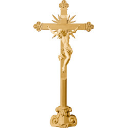 Corpus Baroque on cross baroque with rays on pedestal